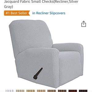Recliner Slip Cover From Easy Going - Silver-Gray